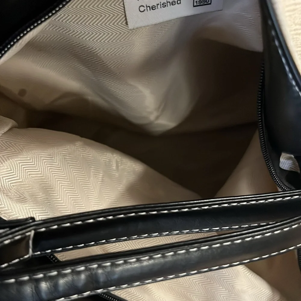 Beige and black bag/convertible bookbag, perfect for every day on the go